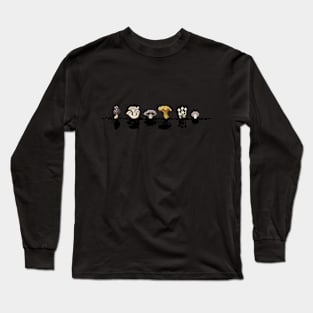 Pixel Art Mushroom Row Long Sleeve T-Shirt